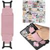 KIRZAX 6-8 Pollici Supporto per Dita Kindle Rosa, cinta elastica per Kindle Paperwhite 2025/E-Reader/Fire Tablet, 50 adesivi di lettura Kindle gratuiti