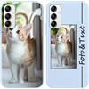 Yoedge Custom Cover Personalizzata Custodia per Samsung Galaxy A14 4G/5G 6,8 con Foto Testi Disegni, TPU Silicone Personalizza Case con Immagine, Personalizzabili Case per Samsung A14, Azzurro
