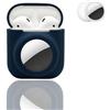 Generico Custodia 2 in 1 Compatibile con Airpods 1/2 Compatibile con AirTag, Cover in Silicone Morbido Antigraffio, Anticaduta e Anti-Smarrimento per Airpod Pro 1/2 Uomini Donne