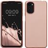 kwmobile Custodia Compatibile con Motorola Moto E32 Cover - Back Case Morbida - Protezione in Silicone TPU Effetto Metallizzato oro rosa metallizzato