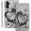 Auslbin Custodia Flip per Samsung Galaxy A24 4G 6.5, Custodia in Pelle PU Love con Cinturino per Samsung Galaxy A24 4G, Nero
