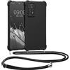 kwmobile Custodia Compatibile con Xiaomi Redmi Note 11 Pro/Note 11 Pro (5G) / Note 12 Pro (4G) Cover - Back Case in Silicone TPU - Protezione Smartphone con Cordino - nero