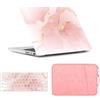 FFBOFFC Cover Rigida Compatibile con MacBook Pro 14 Pollici 2023-2021 Modello M3 A2992 A2918 M2 A2779 M1 A2442 con Touch ID, Plastica Custodia Protettiva & Borsa & Copritastiera, Marmo chiaro