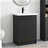 Vidaxl Set di mobili per il bagno Nero 56 x 37,5 x 81 cm