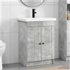 Vidaxl Set di mobili per il bagno Grigio Cemento 56 x 37,5 x 81 cm