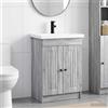 Vidaxl Set di mobili per il bagno Sonoma grigio 56 x 37,5 x 81 cm