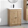 Vidaxl Set di mobili per il bagno Rovere Artigianale 56 x 37,5 x 81 cm
