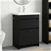 Vidaxl Set di mobili per il bagno Rovere Nero 61 x 40 x 84,5 cm