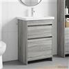 Vidaxl Set di mobili per il bagno Sonoma grigio 61 x 40 x 84,5 cm