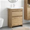 Vidaxl Set di mobili per il bagno Rovere Artigianale 61 x 40 x 84,5 cm