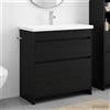 Vidaxl Set di mobili per il bagno Rovere Nero 81 x 40 x 84,5 cm