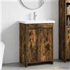 Vidaxl Set di mobili per il bagno Rovere Fumo 61 x 40 x 84,5 cm