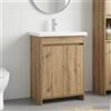 Vidaxl Set di mobili per il bagno Rovere Artigianale 61 x 40 x 84,5 cm