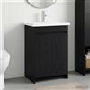 Vidaxl Set di mobili per il bagno Rovere Nero 81 x 40 x 84,5 cm