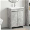 Vidaxl Set di mobili per il bagno Grigio Cemento 81 x 40 x 84,5 cm