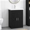 Vidaxl Set di mobili per il bagno Rovere Nero 61 x 40 x 84,5 cm
