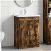 Vidaxl Set di mobili per il bagno Rovere Fumo 61 x 40 x 84,5 cm