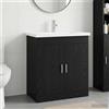 Vidaxl Set di mobili per il bagno Rovere Nero 81 x 40 x 84,5 cm