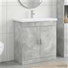 Vidaxl Set di mobili per il bagno Grigio Cemento 81 x 40 x 84,5 cm