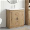 Vidaxl Set di mobili per il bagno Rovere Artigianale 81 x 40 x 84,5 cm
