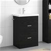 Vidaxl Set di mobili per il bagno Rovere Nero 61 x 40 x 84,5 cm