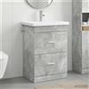 Vidaxl Set di mobili per il bagno Grigio Cemento 61 x 40 x 84,5 cm