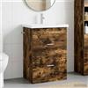 Vidaxl Set di mobili per il bagno Rovere Fumo 61 x 40 x 84,5 cm