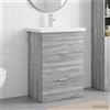 Vidaxl Set di mobili per il bagno Sonoma grigio 61 x 40 x 84,5 cm