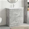 Vidaxl Set di mobili per il bagno Grigio Cemento 81 x 40 x 84,5 cm