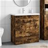 Vidaxl Set di mobili per il bagno Rovere Fumo 81 x 40 x 84,5 cm
