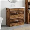 Vidaxl Set di mobili per il bagno Legno antico 81 x 40 x 84,5 cm