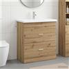 Vidaxl Set di mobili per il bagno Rovere Artigianale 81 x 40 x 84,5 cm