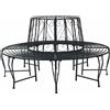 Vidaxl Panchina per Alberi Ø 160 x 89 cm Acciaio Nero Rotondo