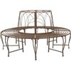 Vidaxl Panchina per Alberi 8-Numero di posti Ø 160 x 89 cm Acciaio