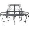Vidaxl Panchina per Alberi 8-Numero di posti Ø 160 x 89 cm Acciaio