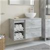 Vidaxl Set di mobili per il bagno 2 pcs Grigio Cemento