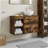 Vidaxl Set di mobili per il bagno 2 pcs Rovere Fumo