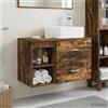 Vidaxl Set di mobili per il bagno 2 pcs Rovere Fumo