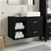 Vidaxl Set di mobili per il bagno 2 pcs Rovere Nero