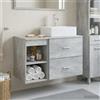 Vidaxl Set di mobili per il bagno 2 pcs Grigio Cemento