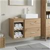 Vidaxl Set di mobili per il bagno 2 pcs Rovere Artigianale