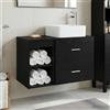 Vidaxl Set di mobili per il bagno 2 pcs Rovere Nero