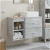 Vidaxl Set di mobili per il bagno 2 pcs Grigio Cemento