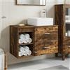 Vidaxl Set di mobili per il bagno 2 pcs Rovere Fumo