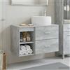 Vidaxl Set di mobili per il bagno 2 pcs Grigio Cemento