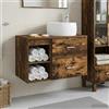 Vidaxl Set di mobili per il bagno 2 pcs Rovere Fumo