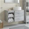 Vidaxl Set di mobili per il bagno 2 pcs Grigio Cemento