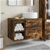 Vidaxl Set di mobili per il bagno 2 pcs Rovere Fumo