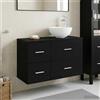 Vidaxl Set di mobili per il bagno 2 pcs Rovere Nero