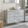 Vidaxl Set di mobili per il bagno 2 pcs Grigio Cemento